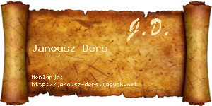 Janousz Ders névjegykártya